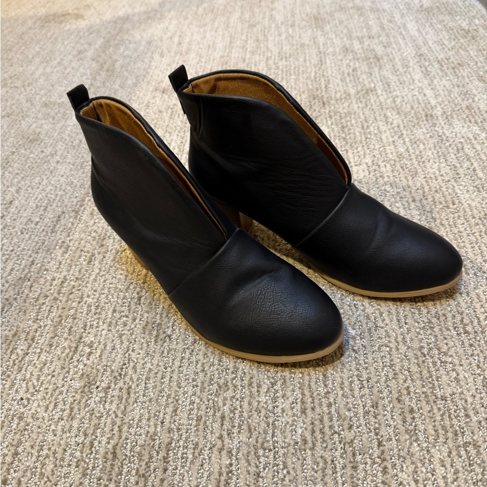 Black Leather Ankle Boots